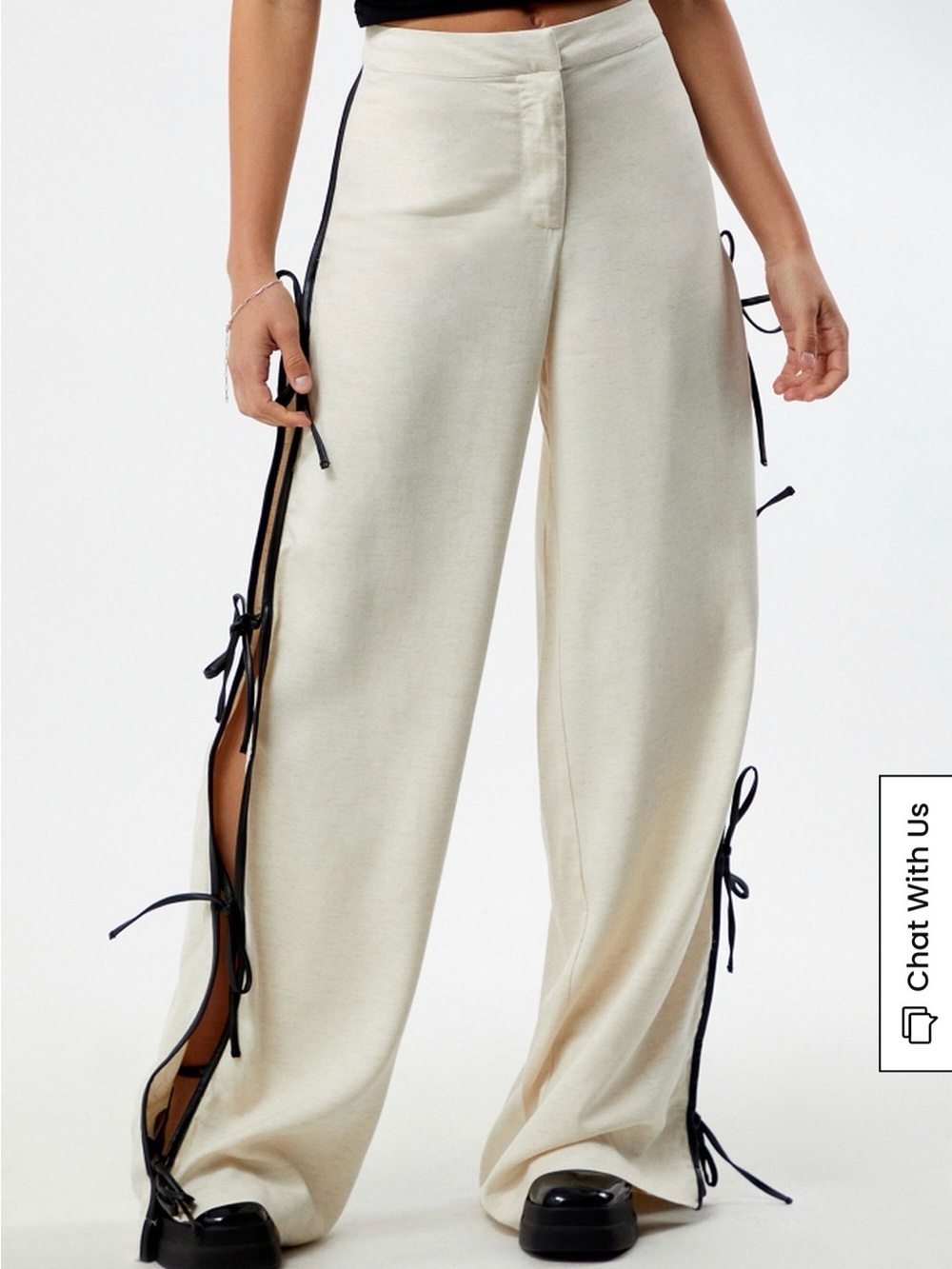 WEWOREWHAT Tie Slit Pants size 6